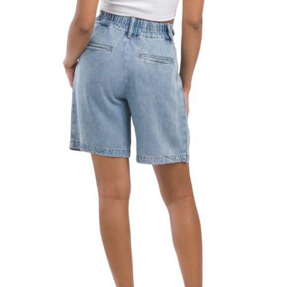 NEW YOUNG FABULOUS & BROKE womens Bella Denim Bermuda Shorts blue 253 - Picture 2 of 5